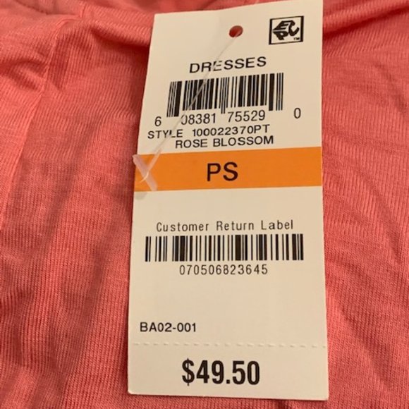 Style & Co. Women's Rose Blossom Pink Sleeveless Mini Dress Petite S NWT - Picture 4 of 7
